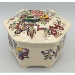 Mason's Ironstone Hexagon Trinket Box - Nabob